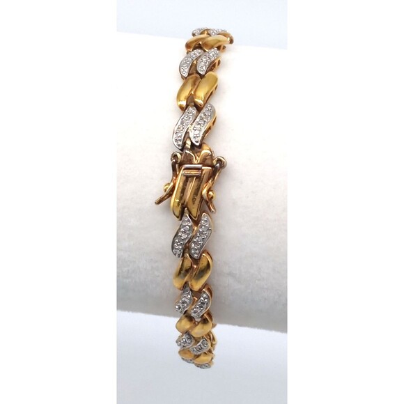 Gold Vermeil Over Sterling Silver Link Bracelet 7.5" Stamped 925 China Elegant - Picture 8 of 17